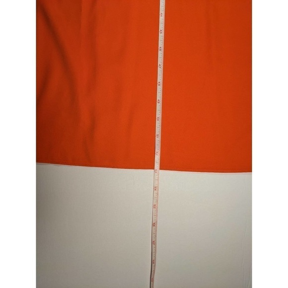 Alice + Olivia Maxi Dress Beige Orange Color Block Small Lined Zipper Sleeveless - Picture 3 of 7